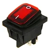 Red LED 220V Car Boat ON/OFF SPST 4 Pin Rocker Toggle Switch 3 Position Plastic Metal Rocker Switch Waterproof