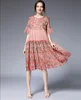 Europe and the United States fashion summer new loose printing silk chiffon lace dress