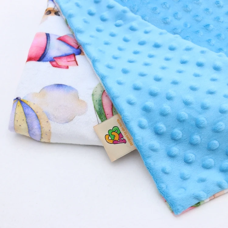 Amazon Hot Selling Two Layers Minky Material Baby Stroller Blanket