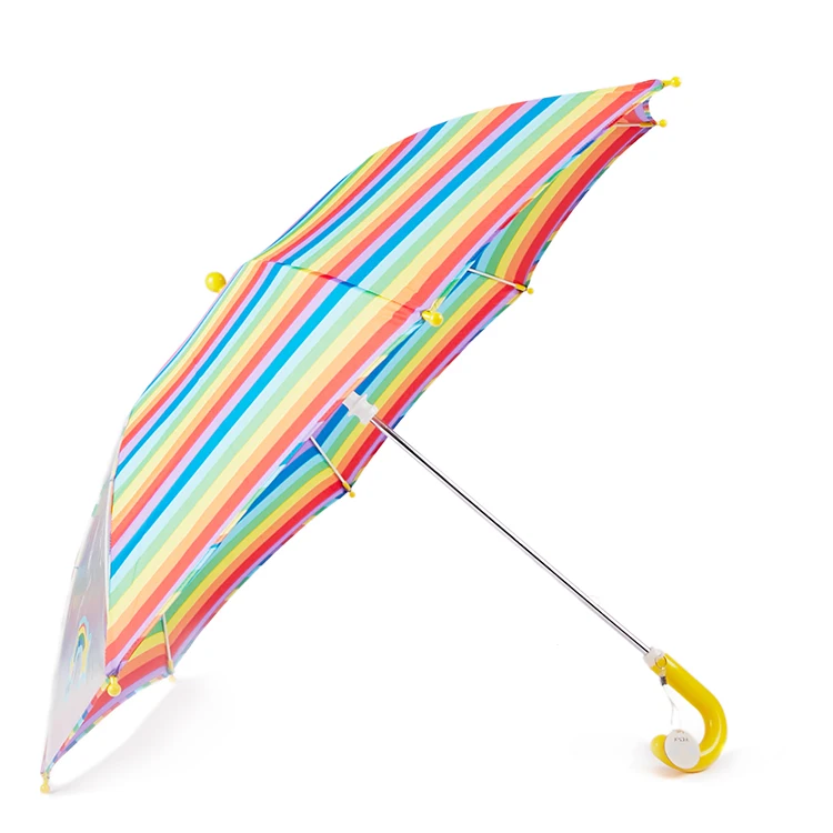 wholesale custom 190T pongee colorful windproof 17inch 8k manual j handle golf rainbow umbrella