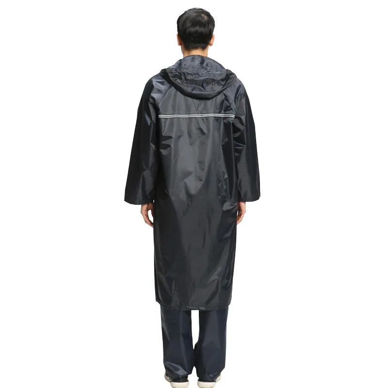 Stylish Black Polyester Pvc Adult Raincoat Pattern Outdoor Men's Unisex ...