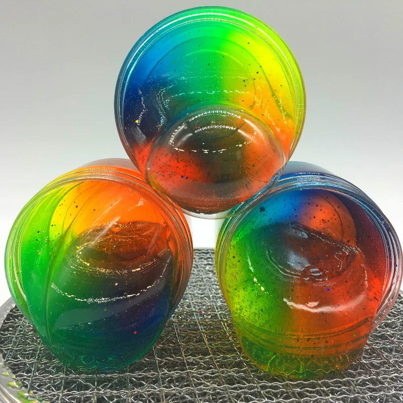 diy crystal slime bubbles made using eyedrop slime jelly - no