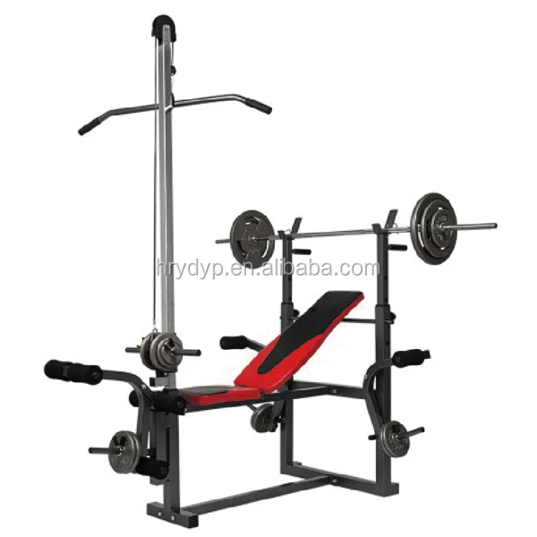Weight Lifting Bench Press With Lat Bar Home Gym Equipment