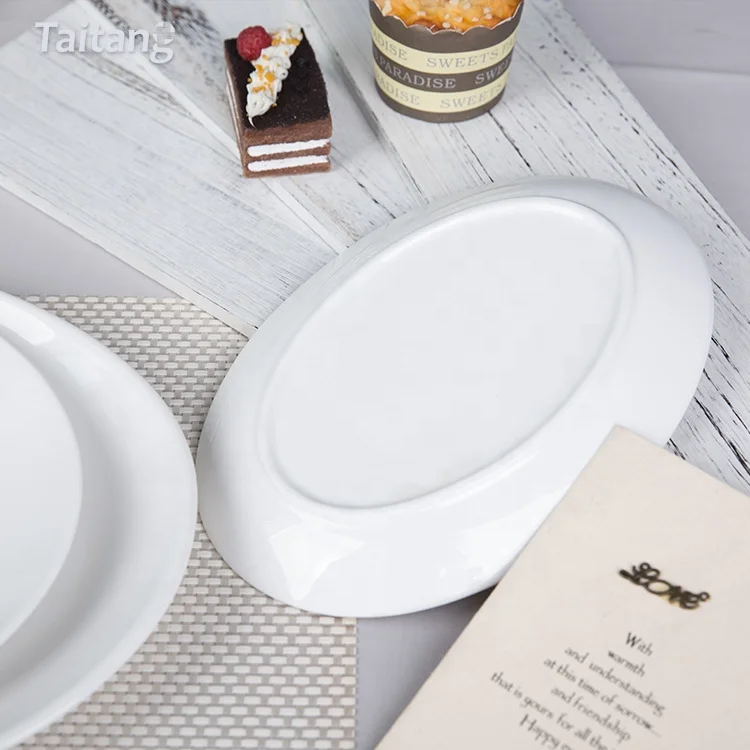 Restaurant Hotel White Porcelain Dinnerware Wholesale Ceramic White Dinner Plate Custom Ceramic Plate Set