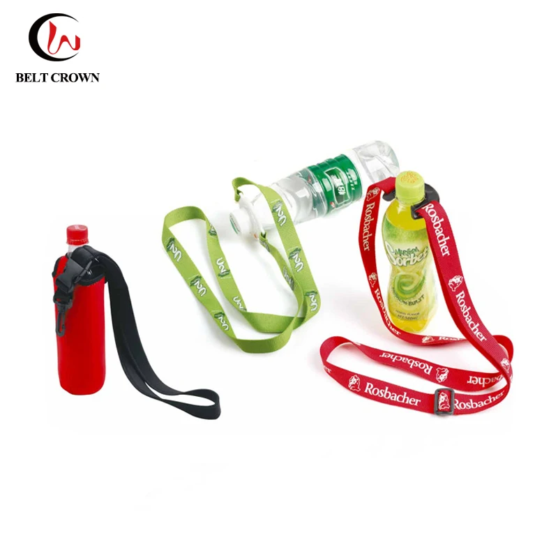 Navy Blue Custom Printed Water Bottle Holder Neck Strap Buy Bottle