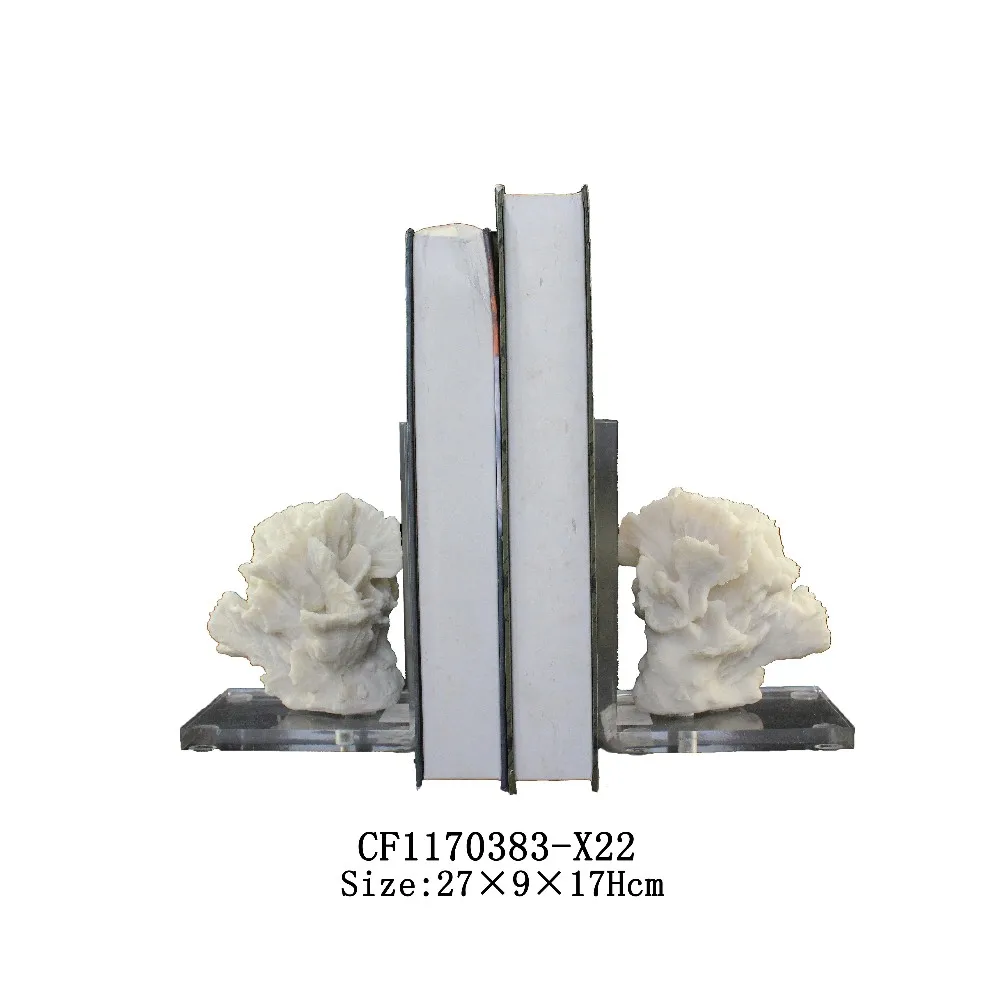 Modern Resin Acrylic Base Creative Coral Shaped Art Bookends Decorative manufacture