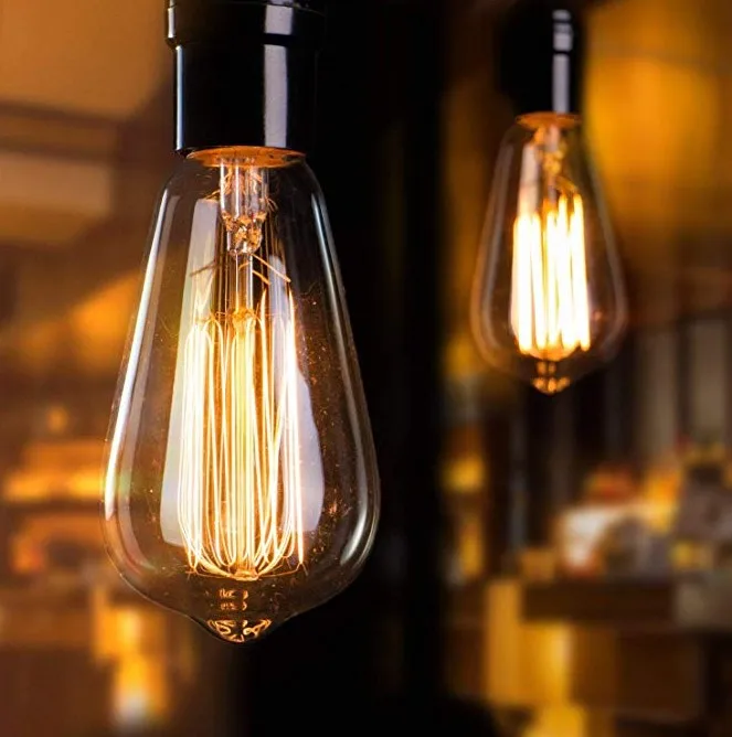 E27 Retro Lamp 220V-240V 40W ST64 amber glass  Vintage Bulb Edison Lamp Incandescent  Light Bulb