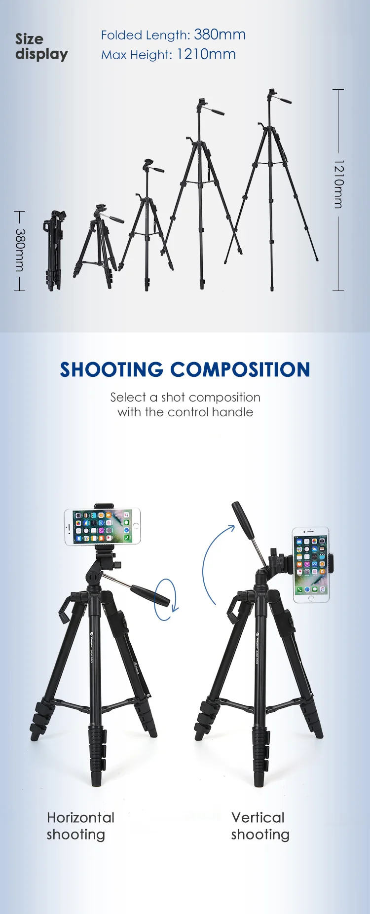 shooting composition,select a shot compositionwith the control handle,horizontal shooting,vertical shooting