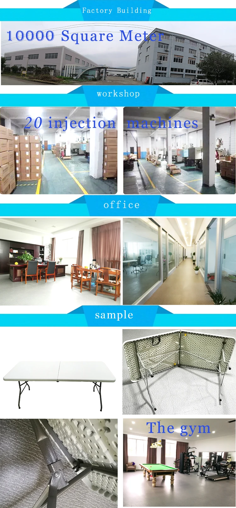 outdoor furniture 6ft Plastic banquet folding table and chairs