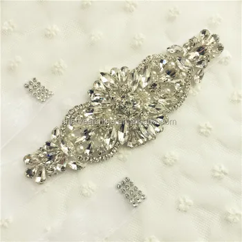 Luxe Crystal Applique For Bridal Sash Rhinestone Applique Wedding