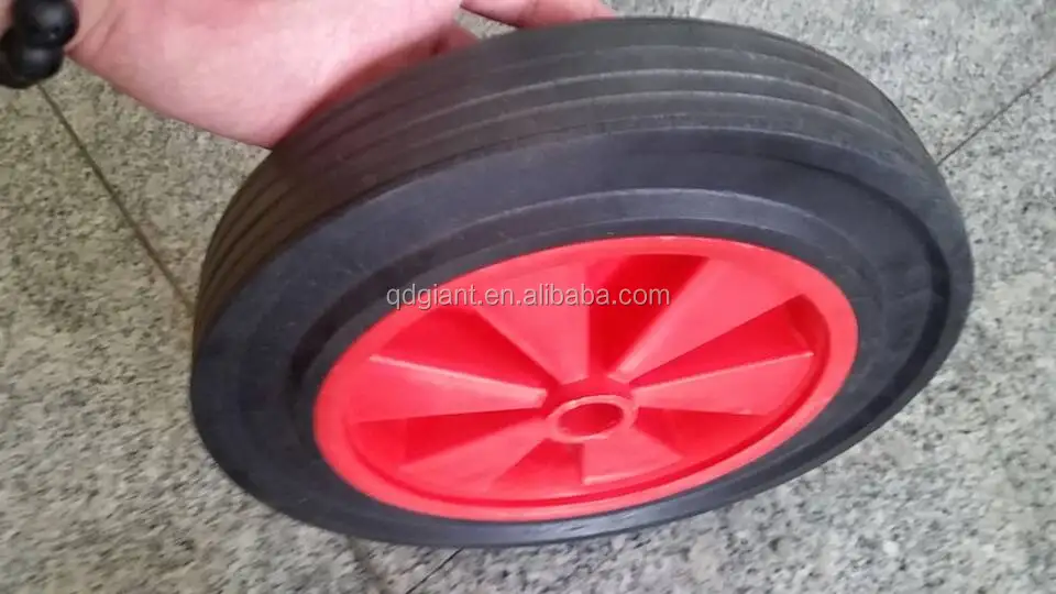 12"*1.75" Semi-pneumatic rubber wheel with plastic rim