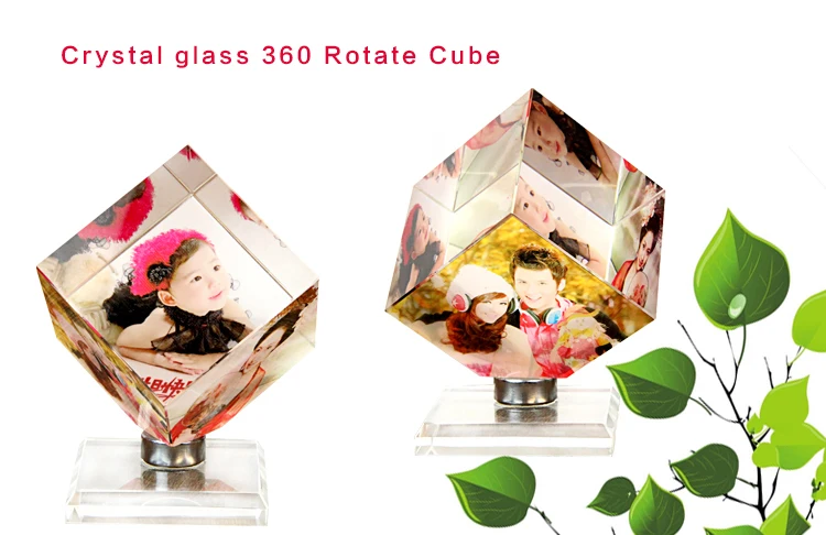 engraving 3d laser crystal 3d glass photo cube for gift