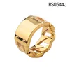18k gold plated chain style ring stainless steel chain ring for men