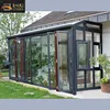 Slant outdoor aluminum alloy laminated tempered glass roof glass garden room/garden sunrooms/glass sun room