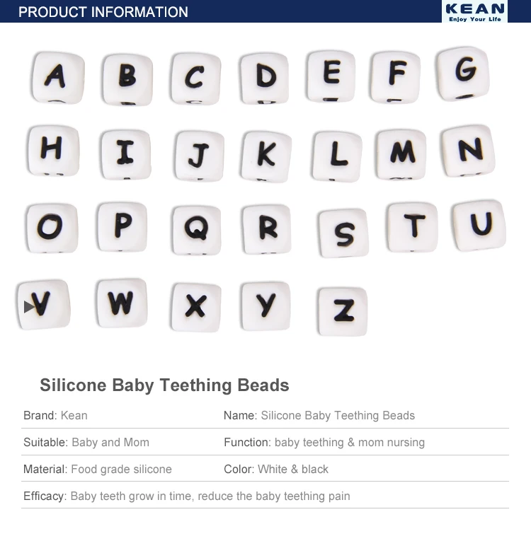 silicone teething bead