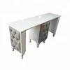 Cnd Shellac Grey Leather Double Antique Nail Dryer Table Salon Manicure With Fan