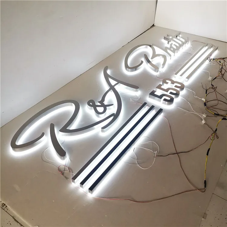 Details about   New Gold Led Back Lit Channel Letter sign  10''   Customize orders only