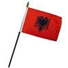 100D polyester Albanian handle flag with eagle