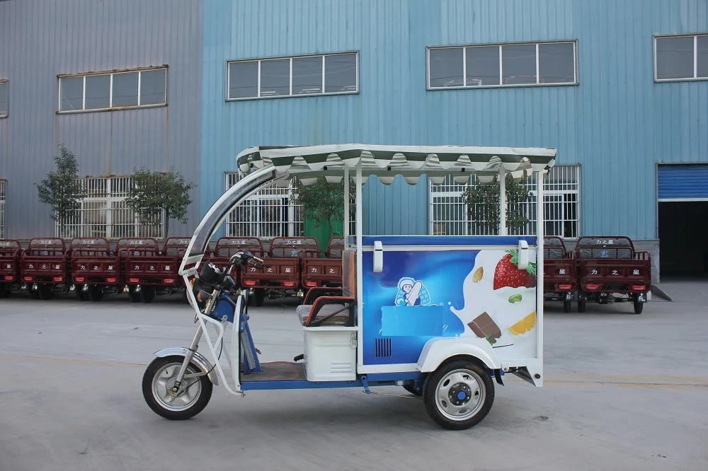 2019 优质 48v500w 3 惠勒电动冰淇淋三轮车与冷冻箱/冰箱