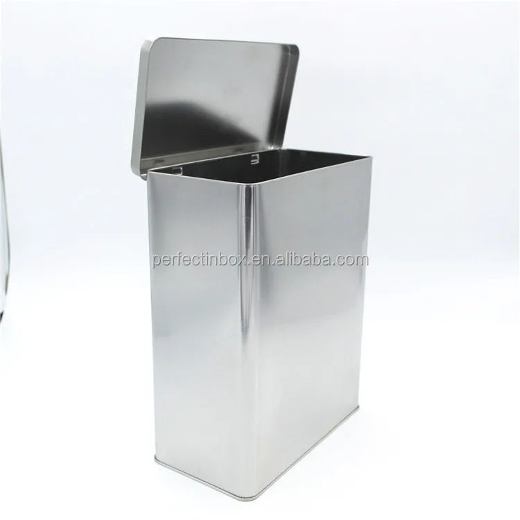 Plain Silver Metal Storage Container 