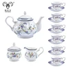 High Quality tea pot set fashion bone china 21pcs west tableware tea set coffee set