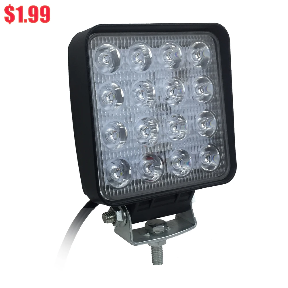 Best Price 35mm LED Pod light car Off road driving truck working bumper mount 16 LED faro de trabajo 48W LED Work Light 4 inch