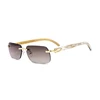 Wholesale hot selling buffalo horn sunglasses precious white buffalo horns high quality sunglasses uv 400 sunglasses