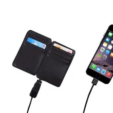 Высококачественный материал Power Bank Pu прекрасный кожаный кошелек с эластичным