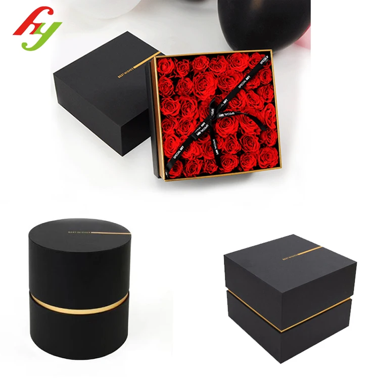 Valentine's Day Square Gift Box Flower Pack Gift Box Bouquet Round Gift