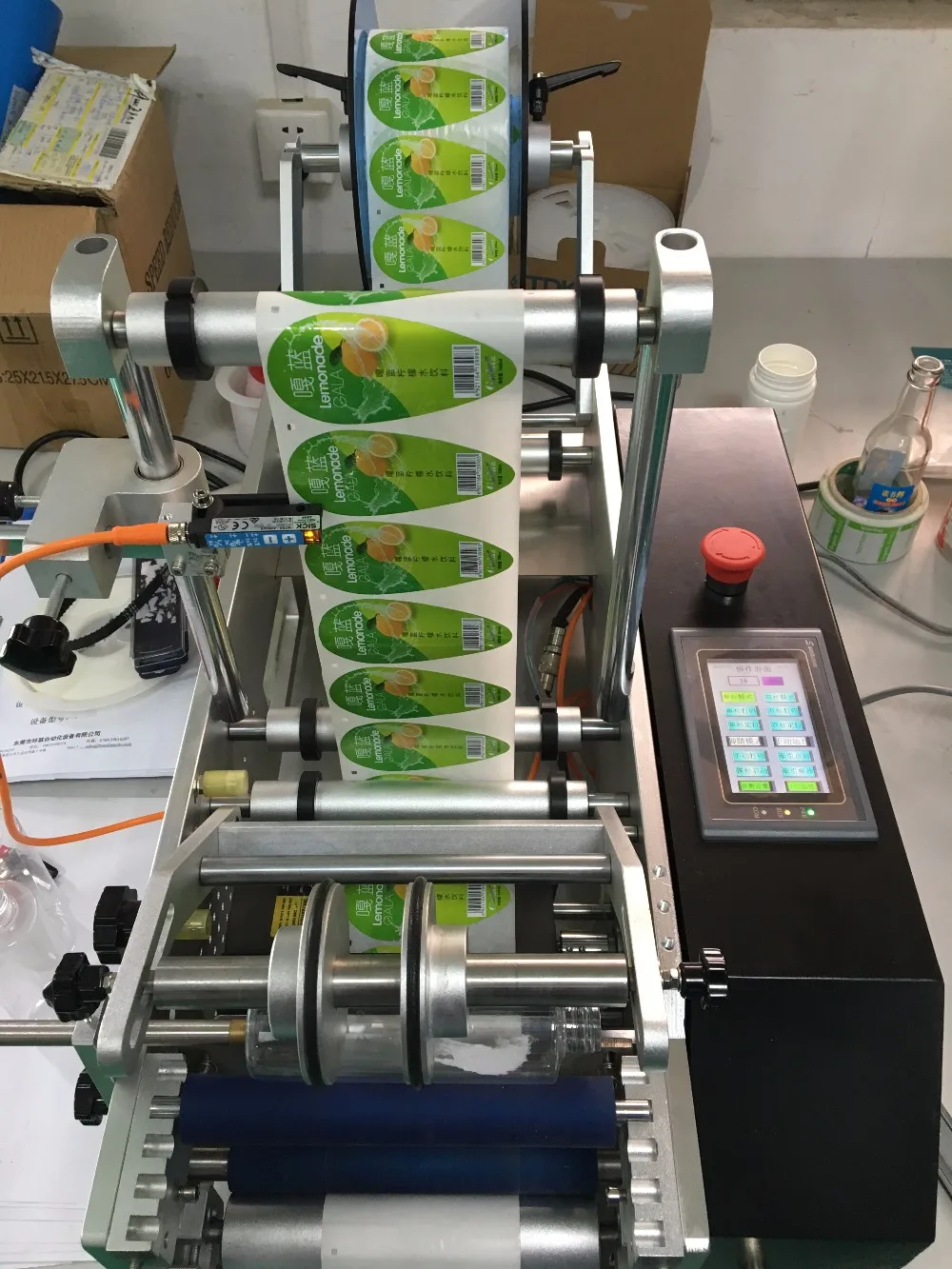 semi automatic bottle labeling machine with date printer video CE TUV ISO