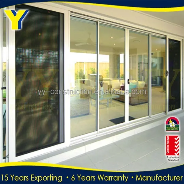 70s Aluminum Sliding Door Commercial Double Glass Doors Security