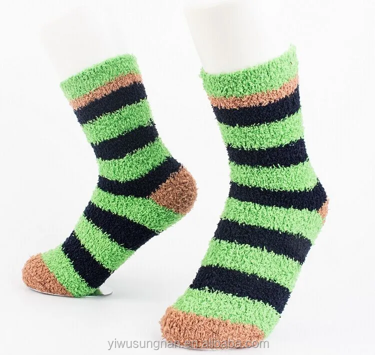 Colorful Winter Warm Fuzzy Sock Soft Striped Confortable Knitted Fluffy ...