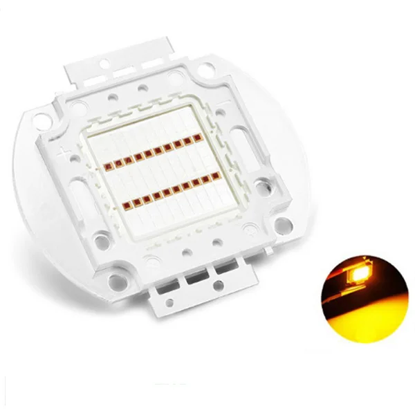 High power 590-595nm yellow color 12v 10w 20w led chip