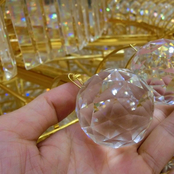 Factory Wholesale Crystal Chandelier Ball Parts Machine Cut Faceted Crystal Ball supplier