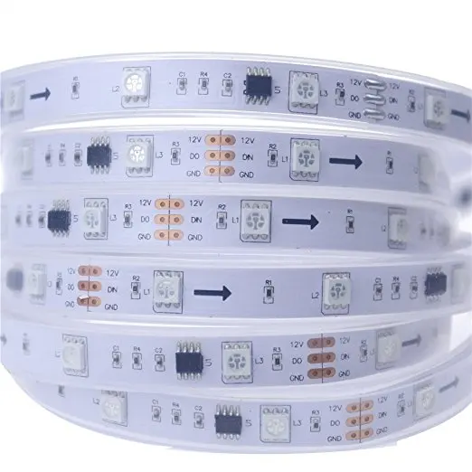WS2811 Led Strip light, Programmable and Addressable, 5050 Digital RGB 150LEDs IP67 Tube Waterproof Dream Magic Color