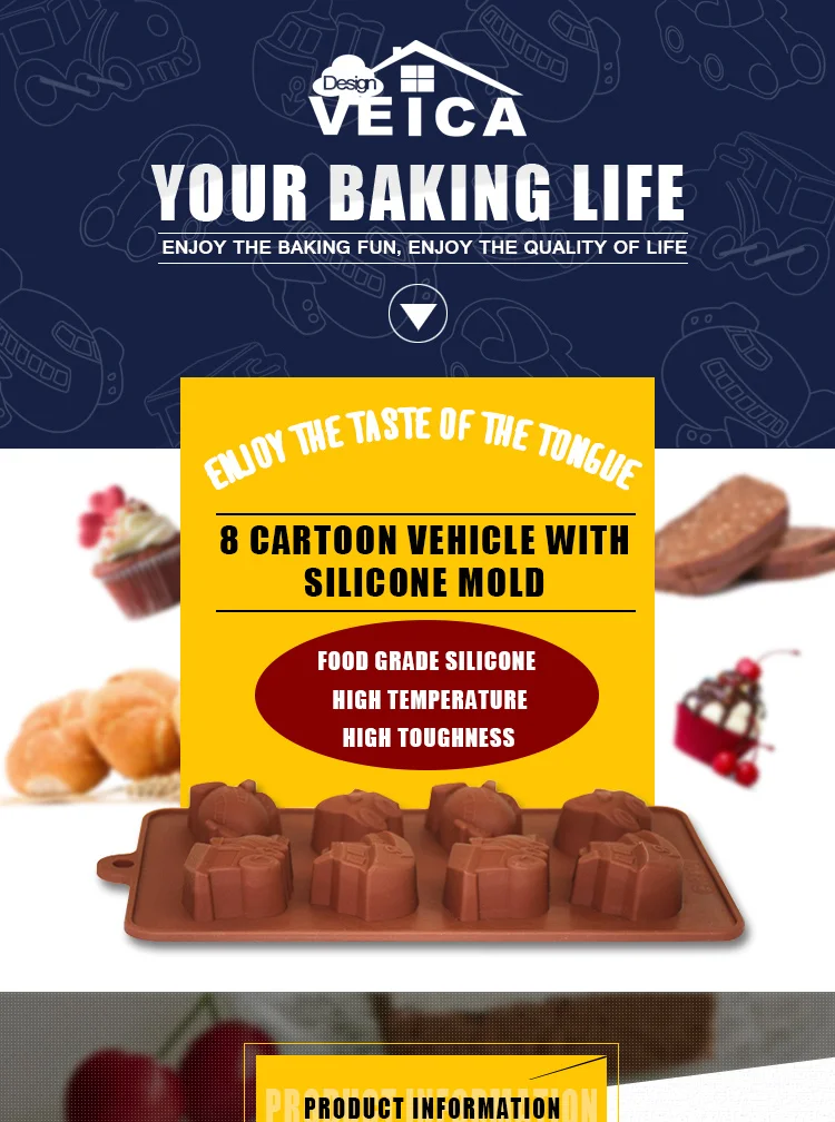 Wholesale 9 Cavity Funny Shaped Food Grade Silicone Cake Mold Silicone Chocolate Mould