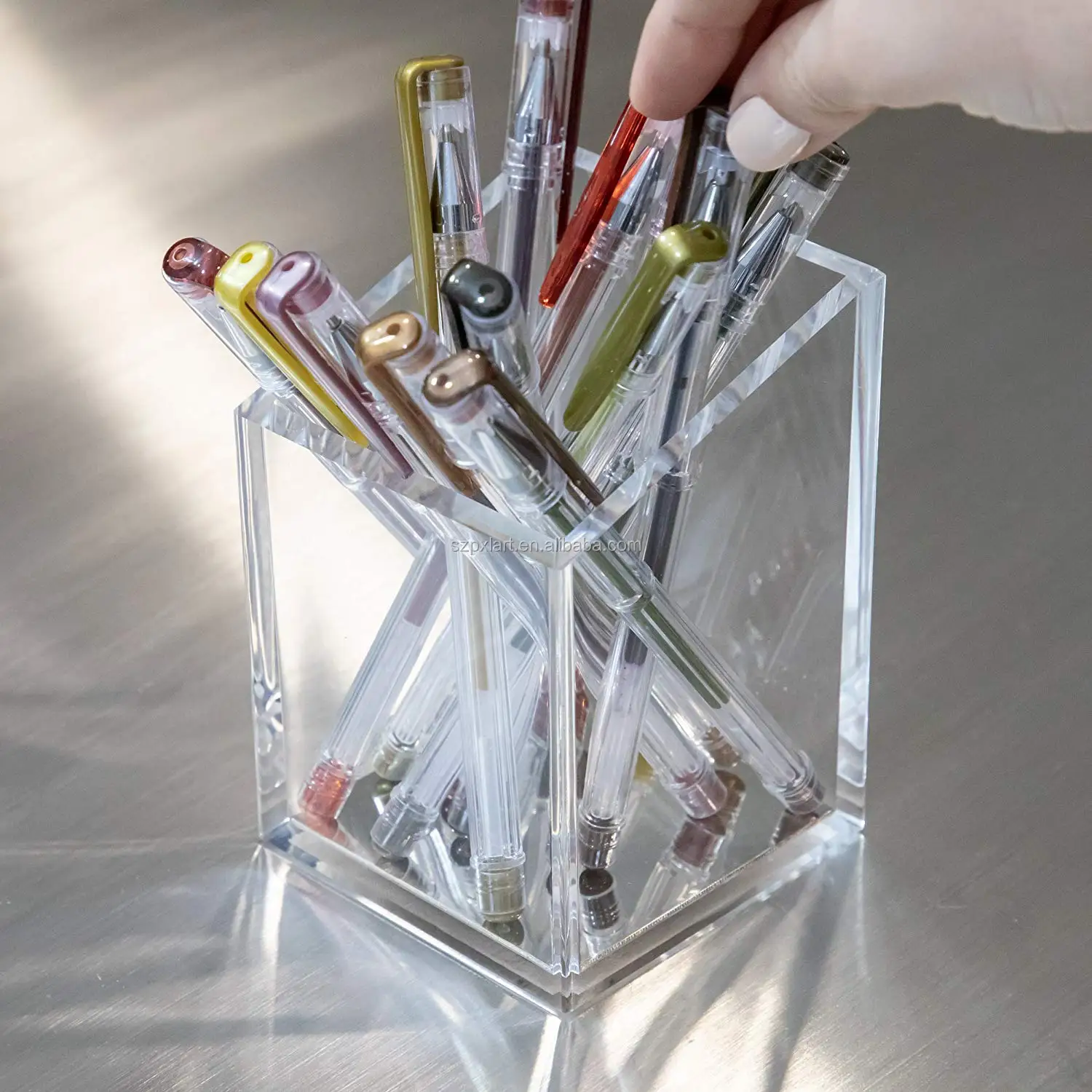 Acrylic & Gold Pencil And Pen Holder By Pengxinglong A Classic Design