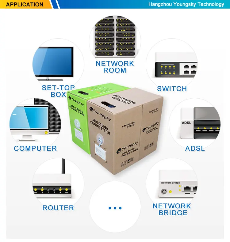 305m Pull Box Cat 5 5e Cat 6 6a 4 Pair Network Cable Price Per Meter