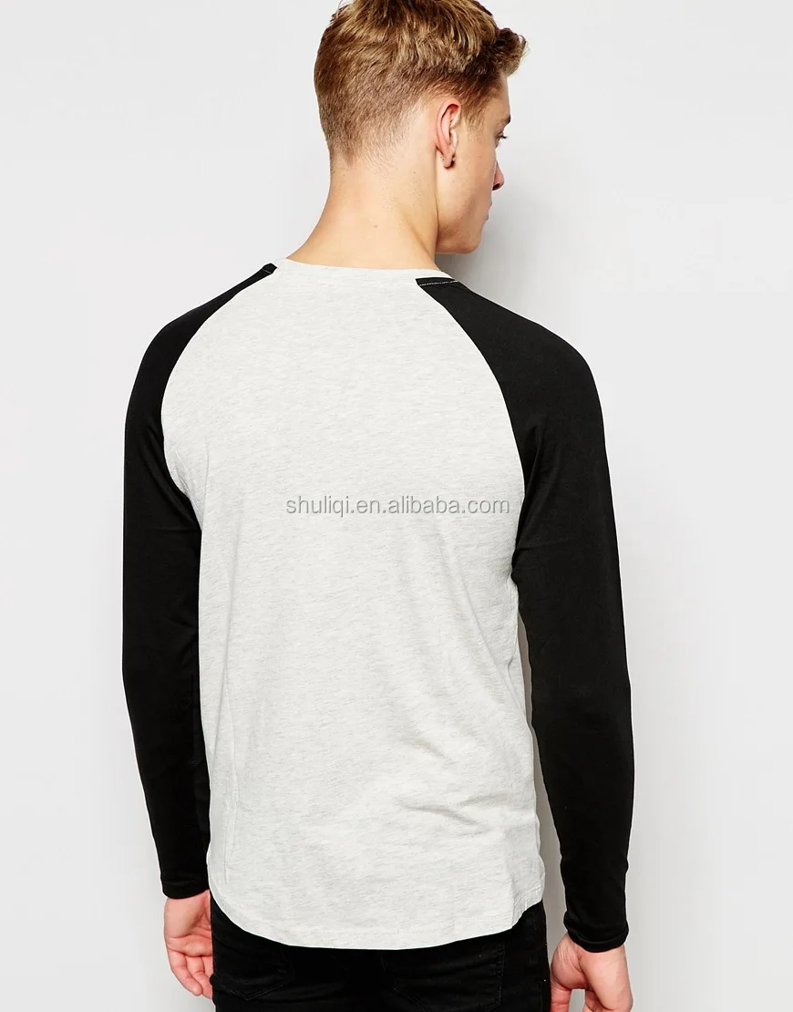 Two Color T Shirt Long Sleeve Blank T-shirt Screen Print T-shirt Plain