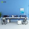 High end contemporary model color optional melamine finished 3 person workstation modular office desk for staff space