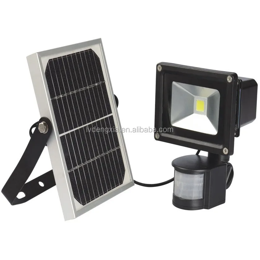 High Power Solar LED Floodlight 10/20W SMD PIR Motion Sensor Garden Adjustable Security Lights for Garage Park