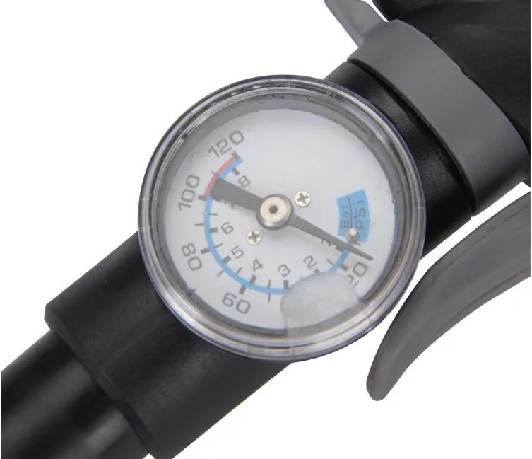 mini bicycle pump with gauge