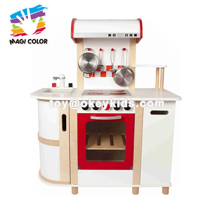 Wholesale Modern Style Black And White Wooden Cooking Kitchen Set Toy