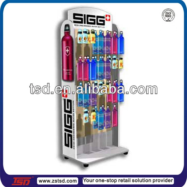 Custom Retail Store Floor Water Bottle Display Stands,Department Store Furniture,Water Bottle