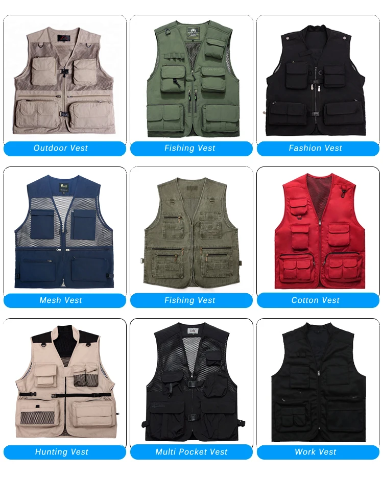Men's Large Multi Pockets Vest Waistcoat Fishing Hunting Workwear L XL XXL XXXL