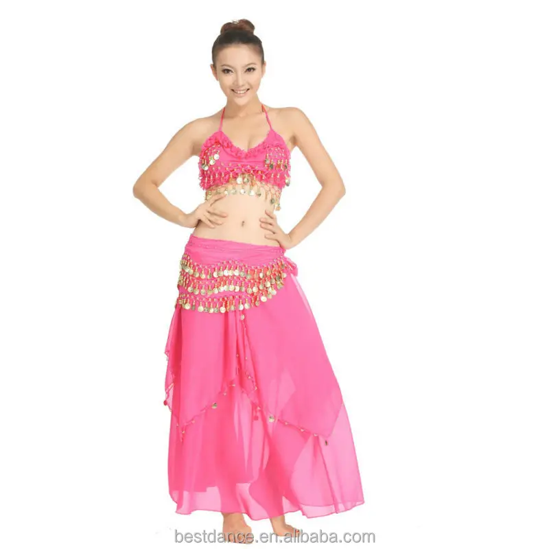 D &DD CUP C1618 Belly Dance Costume Outfit Set Bra Belt Carnival Bollywood 2 PCS 
