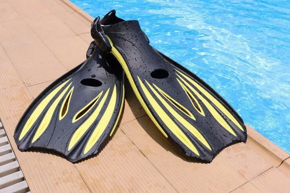 高品质可调节游泳脚蹼-浮潜脚蹼,成人旅行潜水脚蹼浮潜套装
