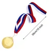 Custom Design red ribbon lapel pin sword shield for decor marathon medals and trophie finisher zinc alloy medal with lanyard