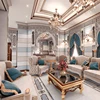 New Design Middle East Indoor Marble Mosaic Waterjet Parquet Living Room Wall