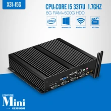 core i5 3317U 8GB RAM 500GB HDD+WIFI Fanless Mini PC Desktop Computers Factory Of Keyboard Wired Support Win 7 System